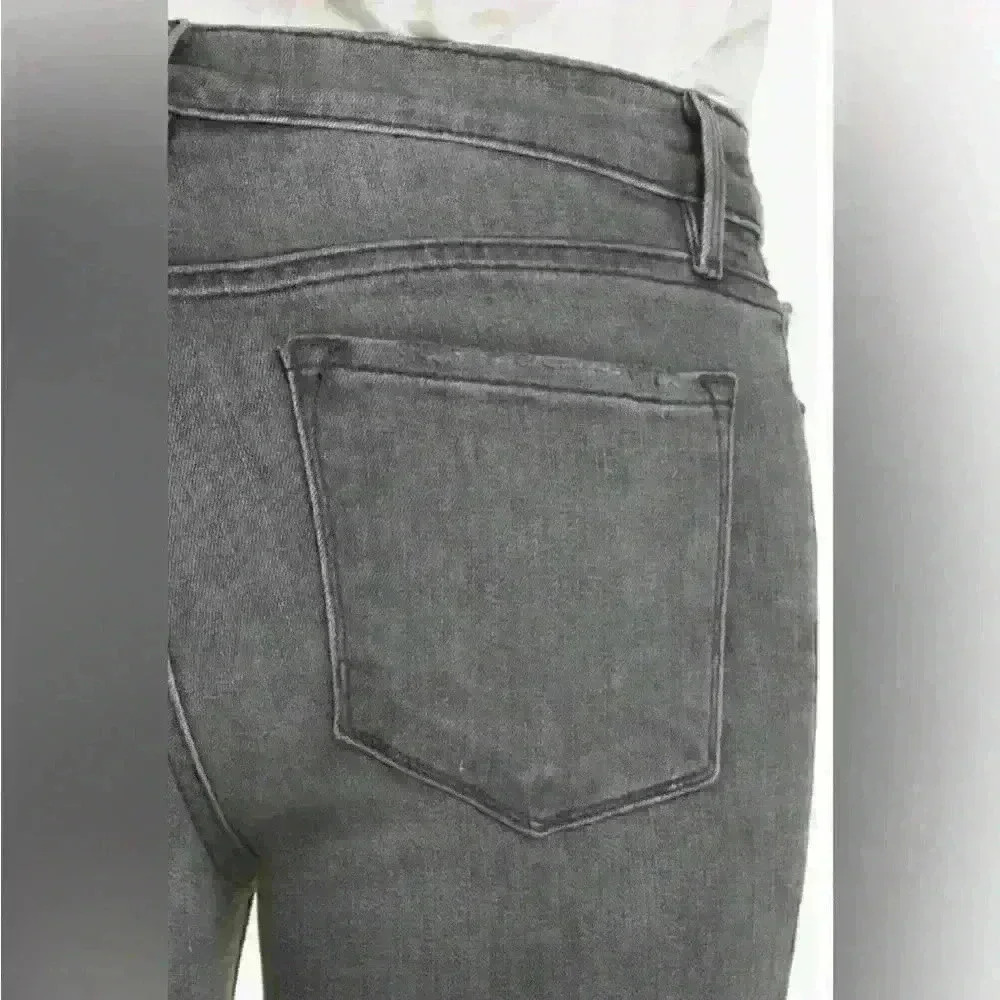 Frame Le Skinny de Jeanne Raw Hem Ankle Women Jeans in Black Grey Kinder Size 27 - Picture 8 of 10